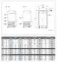 Schematische Darstellung eines vertikalen Pufferspeichers von Bosch mit Anschlüssen für Solarwärmetauscher und technischen Spezifikationen in Tabelle.